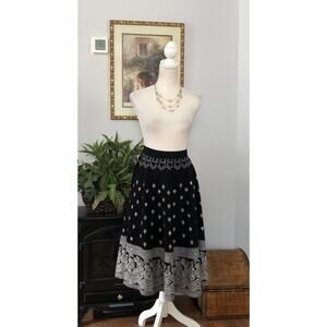 Erica Brooke Women Skirt Black White & Gold Size 36‎ XXL Cotton 100% Embellished